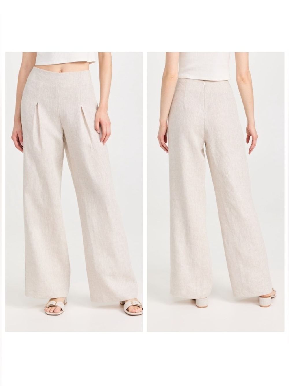 Reformation cream linen pants